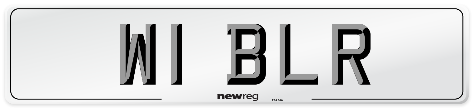 W1 BLR Number Plate from New Reg
